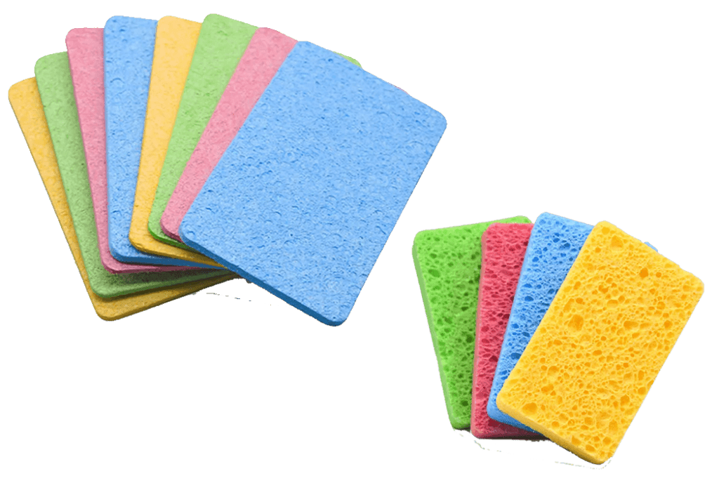 YoleShy Küchenschwämme Natürlich – 48 Stück Komprimierte Zellulose-Schwämme, Biologisch Abbaubar, Für Kinder & Reinigung